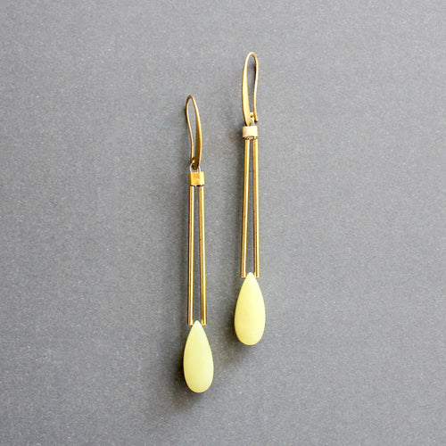 ISLE37 Yellow jade geometric earrings - Front & Company: Gift Store