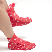 Load image into Gallery viewer, Cozy Candy Cane Mask &amp; Socks Set
