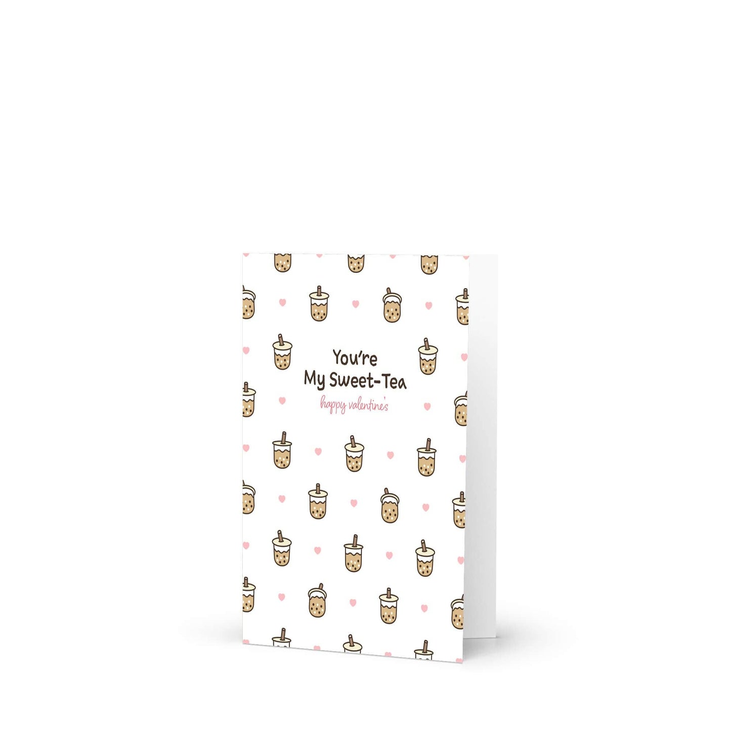 My Sweet-Tea Valentine's Card | Boba Milk Tea Pattern