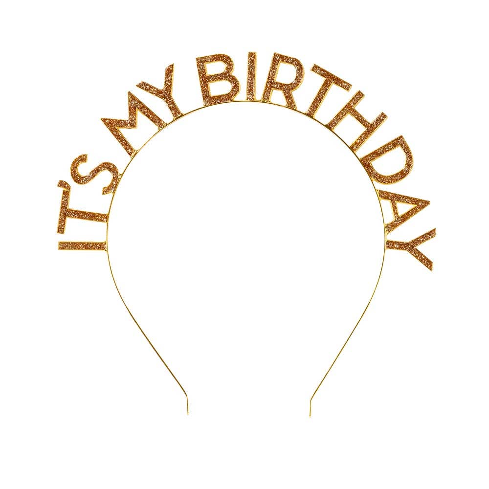 Gold Enamel "Happy Birthday" Headband | Birthday Accessory |