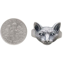 Load image into Gallery viewer, Sterling Silver Detailed Cat Face Ring
