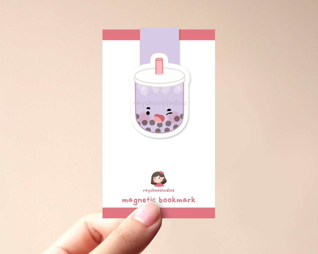 Taro Milk Boba Magnetic Bookmark