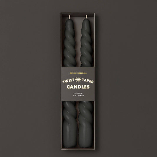 Twist Taper Candles | Black | Halloween