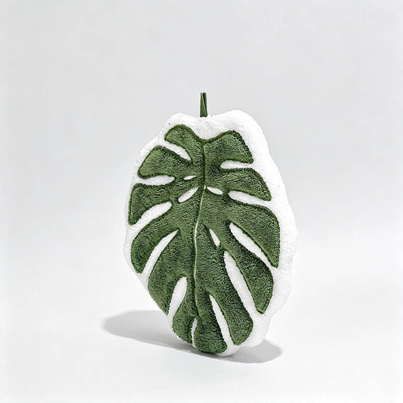 Plant Shaped Leaf Design Hanging Hand Towels (Monstera & Alocasia)