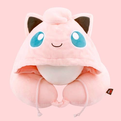 Poketmon Traveling, Daily Neck Pillow With Hoodie Cushion