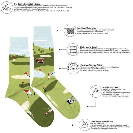 Men's Funny Golf Scene Socks
