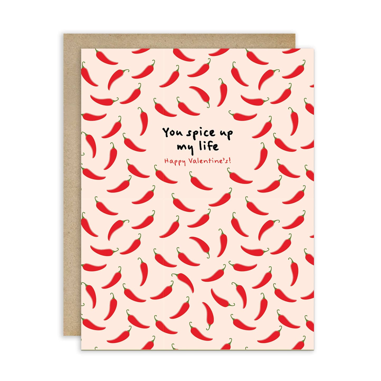 Chili Pepper Pattern Valentine's Day Card | Spice Up My Life