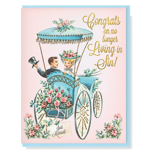 Congrats On No Longer Living In Sin Just Married Card - Front & Company: Gift Store