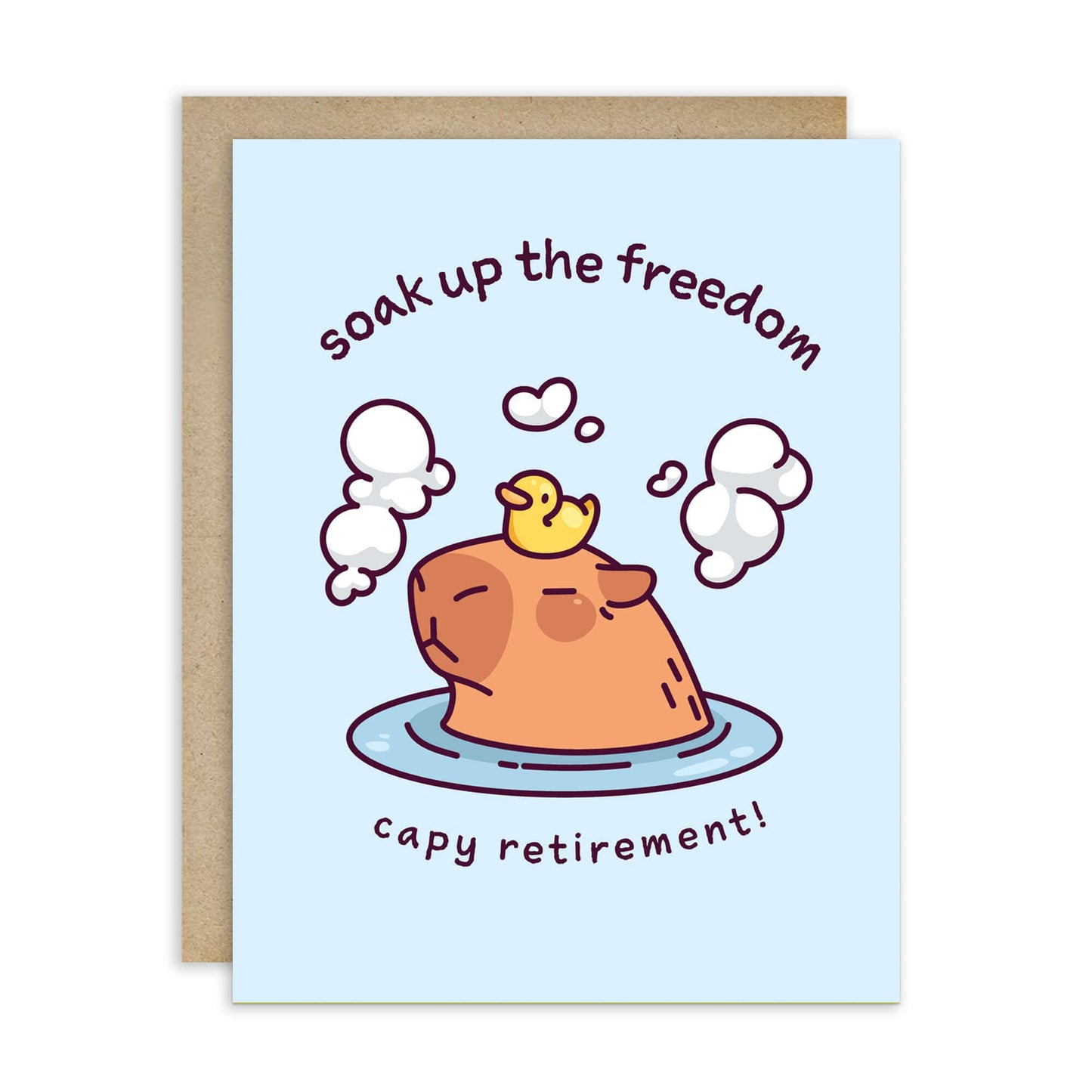 Capy Retirement Funny Card | Cute Capybara Spa Relax Retiring Coworker