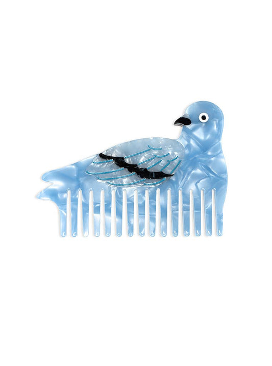 Wide-Tooth Mini Hair Comb - Pigeon - Blue