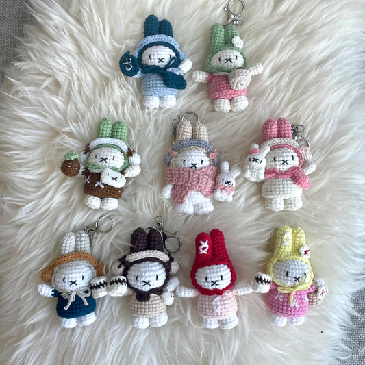 Crochet Miffy Keychain, Amigurumi Bunny, Handmade StuffedToy