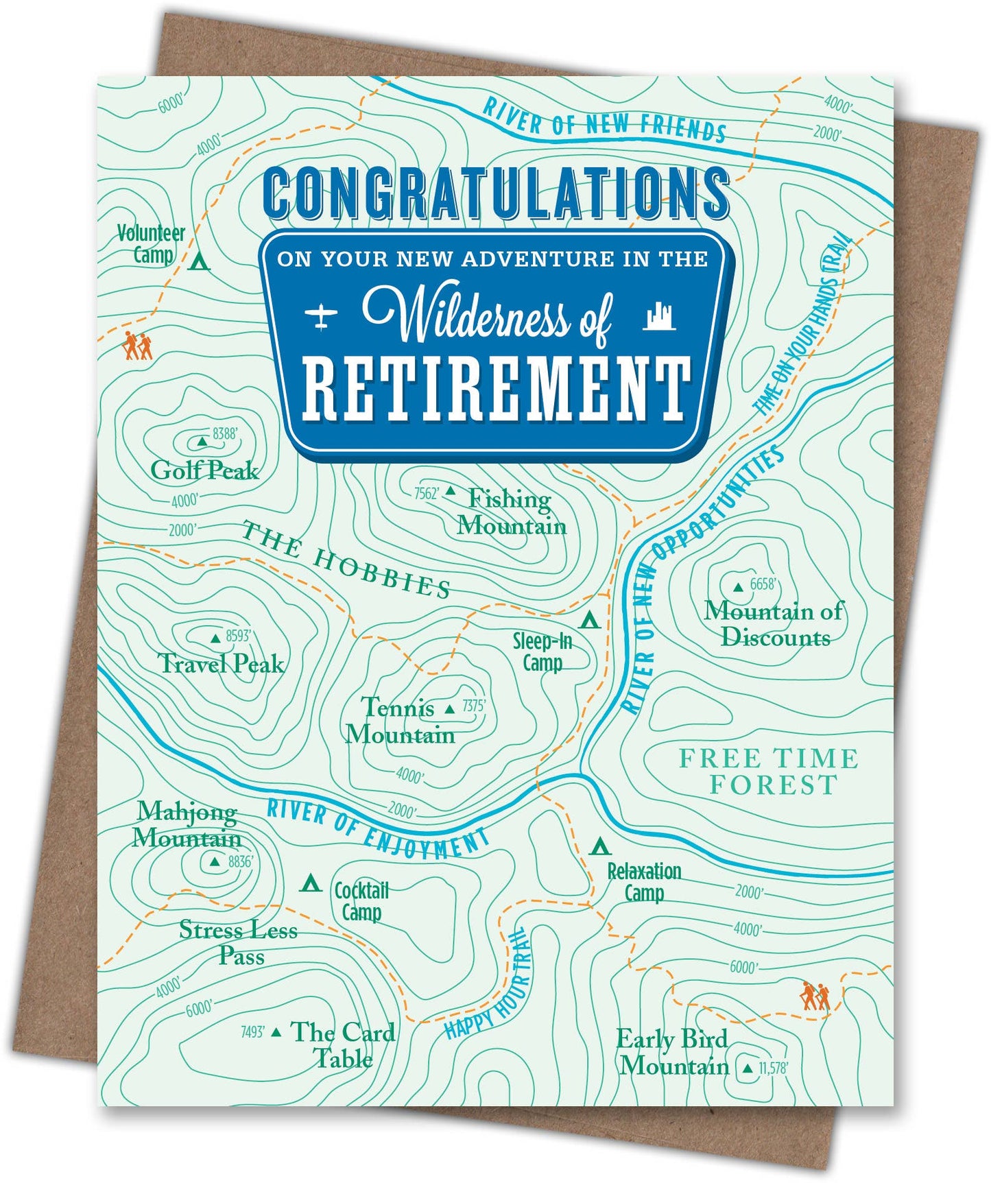 Retirement Topo Map Card
