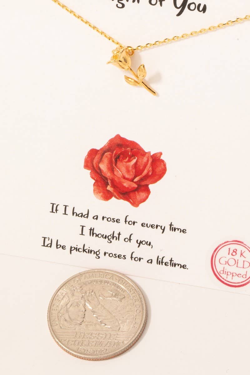 Gold Dipped Rose Pendant Necklace