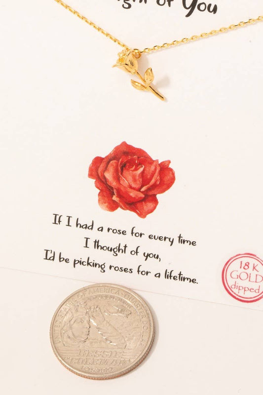 Gold Dipped Rose Pendant Necklace