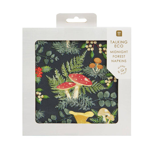 Mushroom Christmas Napkin | 20 Pack | Xmas Napkins |