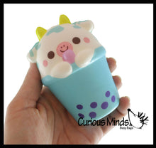 Load image into Gallery viewer, Animal Drinking 4&quot; Bubble Tea Drink Slow Rise Squishy Toys
