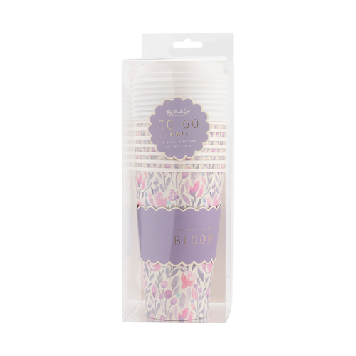 PLTG199 - Watercolor Floral To-Go Cup - Front & Company: Gift Store