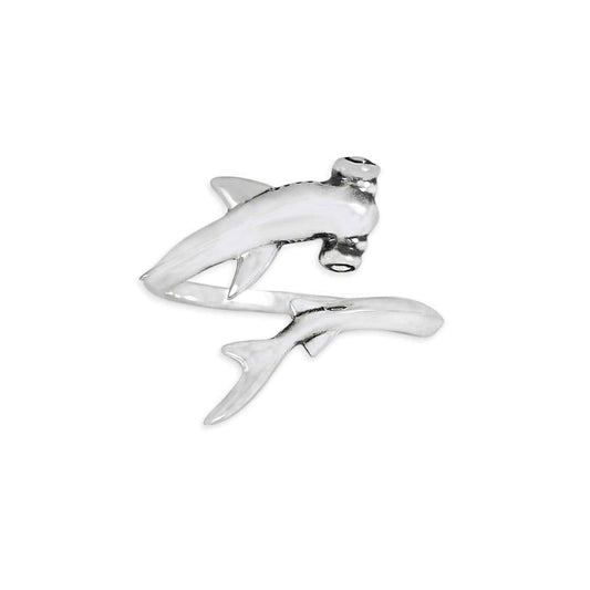 Sterling Silver Adjustable Hammerhead Shark Ring