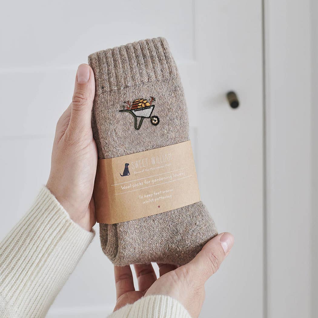 Wheelbarrow Gardening Wool Socks