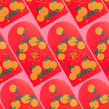 Load image into Gallery viewer, Happy Oranges Gold Foiled Red Envelopes, HongBao
