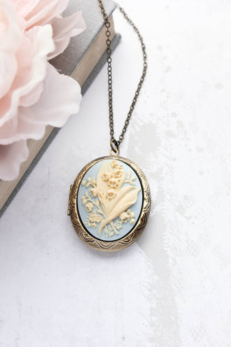 Lily of the Valley Locket - Light Blue - Front & Company: Gift Store