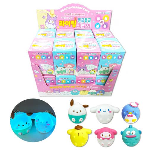 Sanrio Mood Lighting Charaters Figure Key RIng Zipper Charm