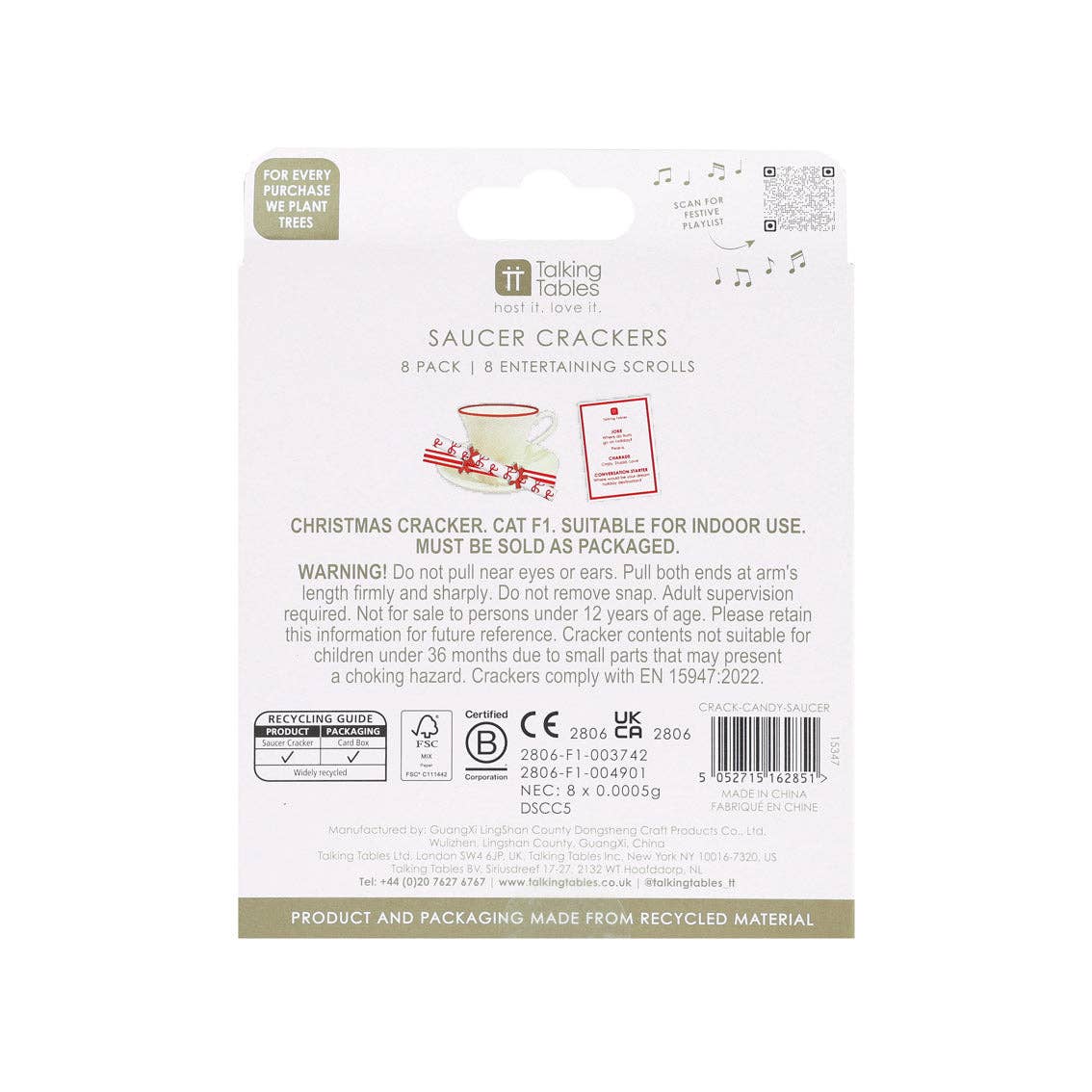 Christmas Bow Saucer Crackers