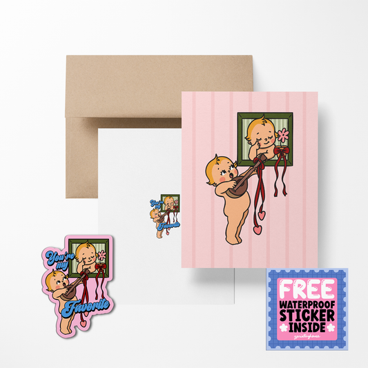 You're My Favorite Retro Babies Valentines Greeting Cards