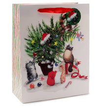 Load image into Gallery viewer, Kim Haskins Christmas Cats Gift Bag Large
