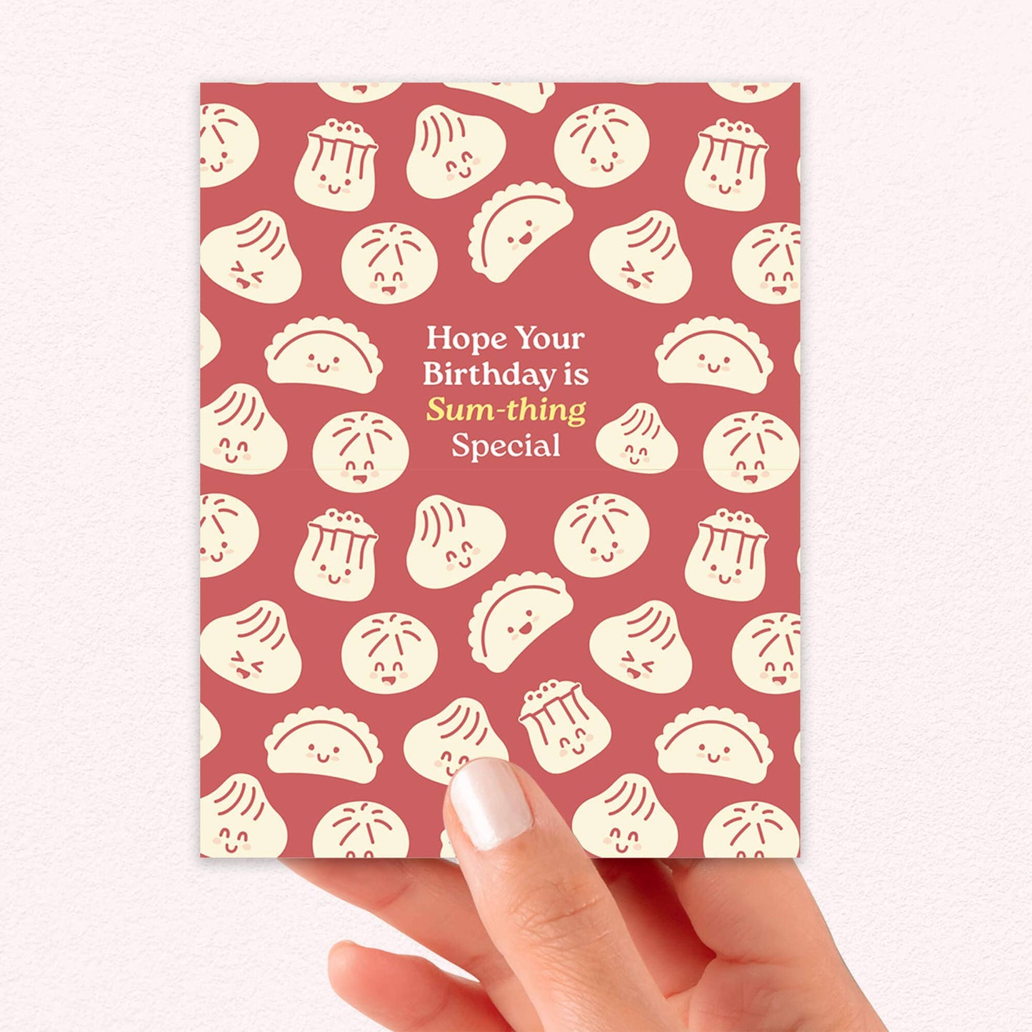 Dim Sum Special Cute Birthday Cards | Red Asian Dumpling Bao Food Snacks