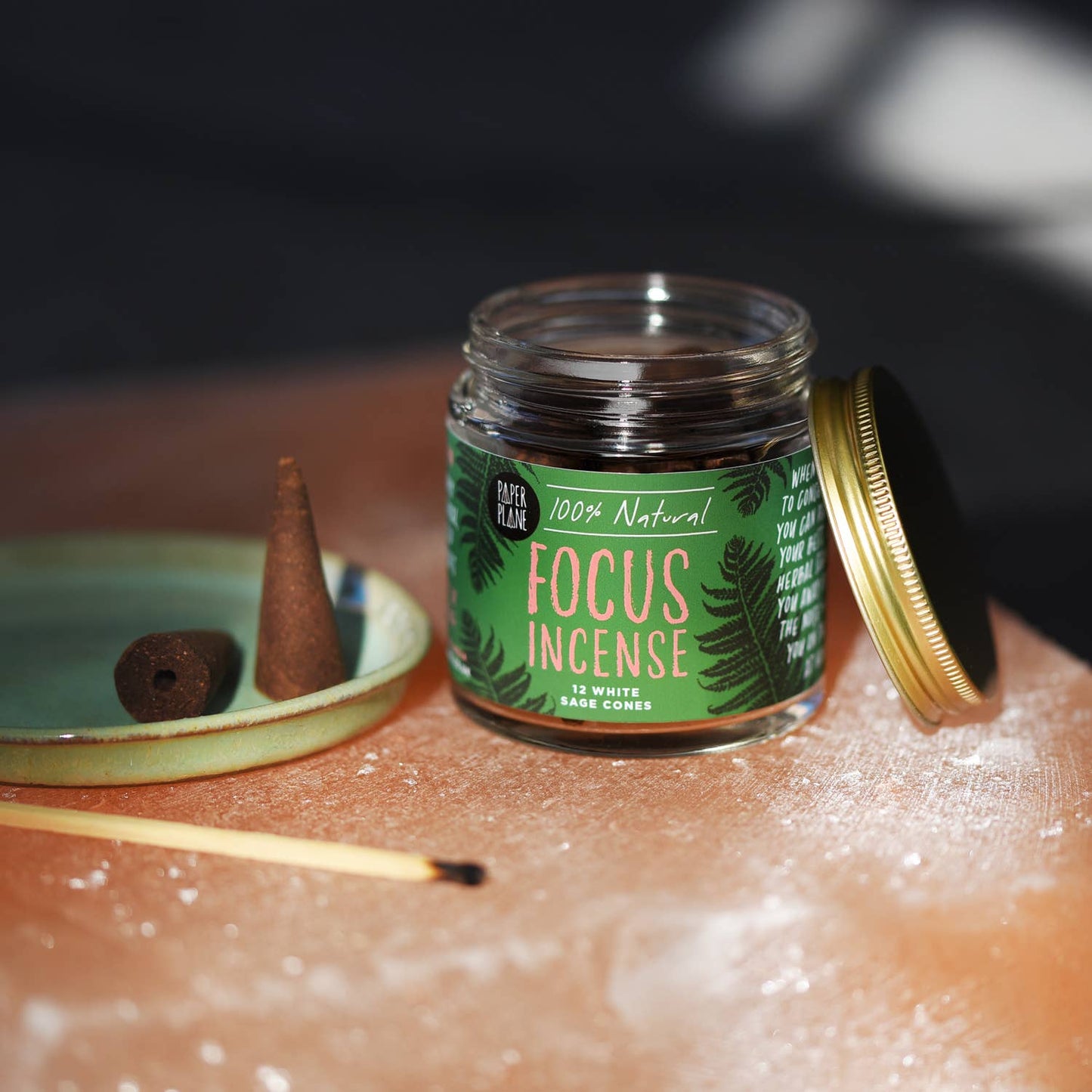 Focus Incense Jar of Incense Cones - plant based, vegan