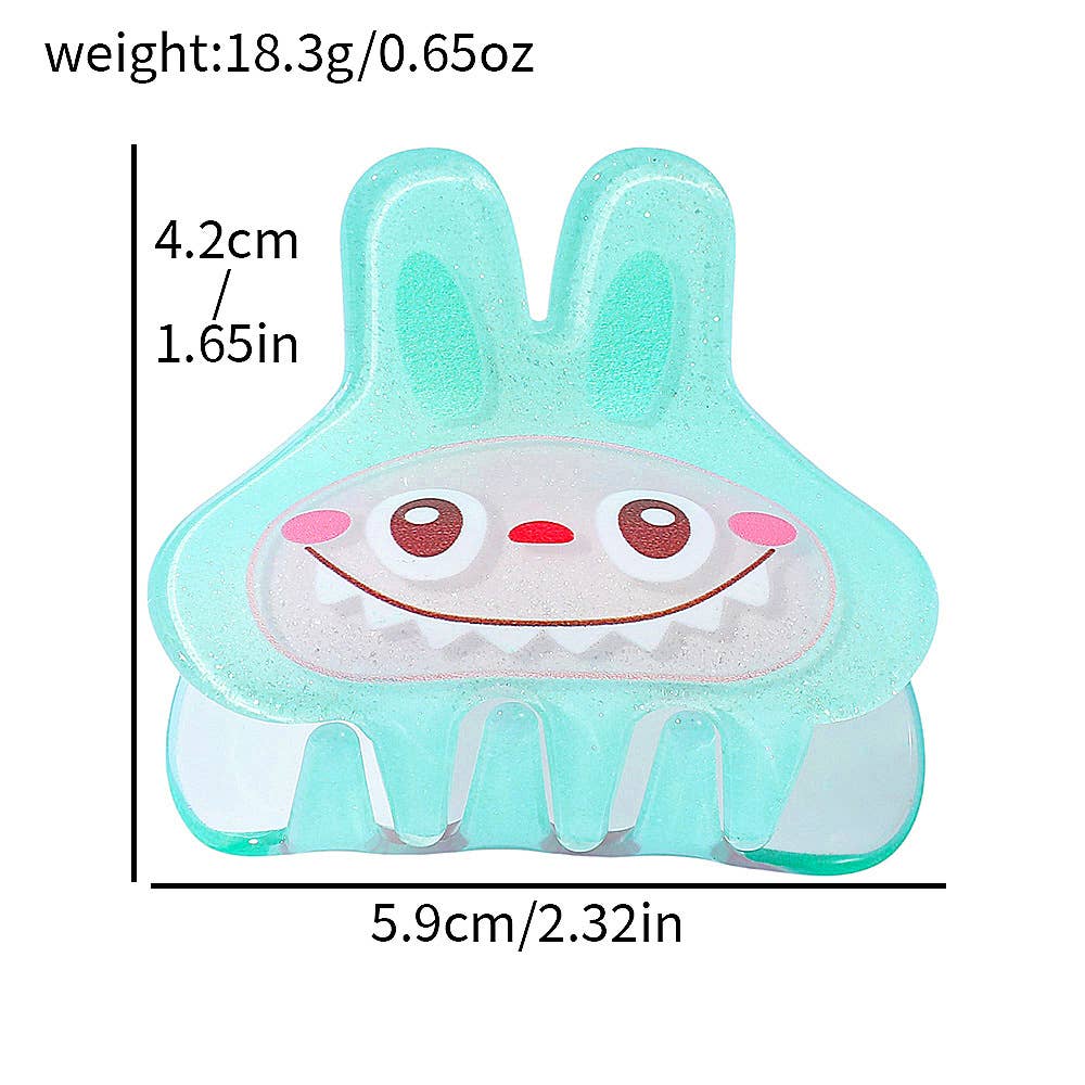 Hot Pink Cute Labubu Hair Claw Clip