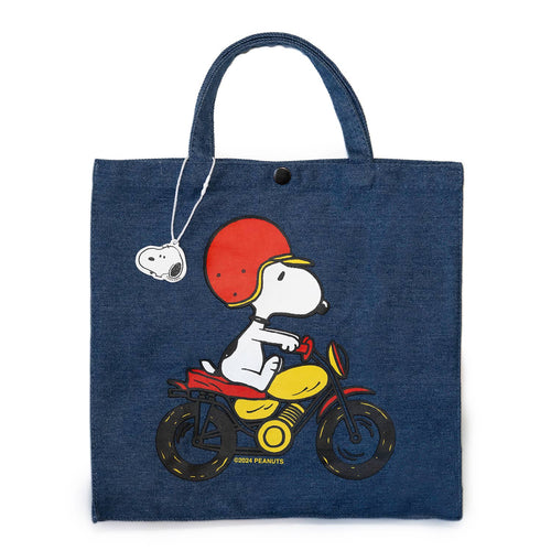 3P4 x Peanuts® - Snoopy Easy Rider Vintage-Style Market Tote - Front & Company: Gift Store