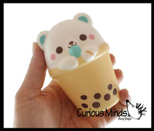 Load image into Gallery viewer, Animal Drinking 4&quot; Bubble Tea Drink Slow Rise Squishy Toys
