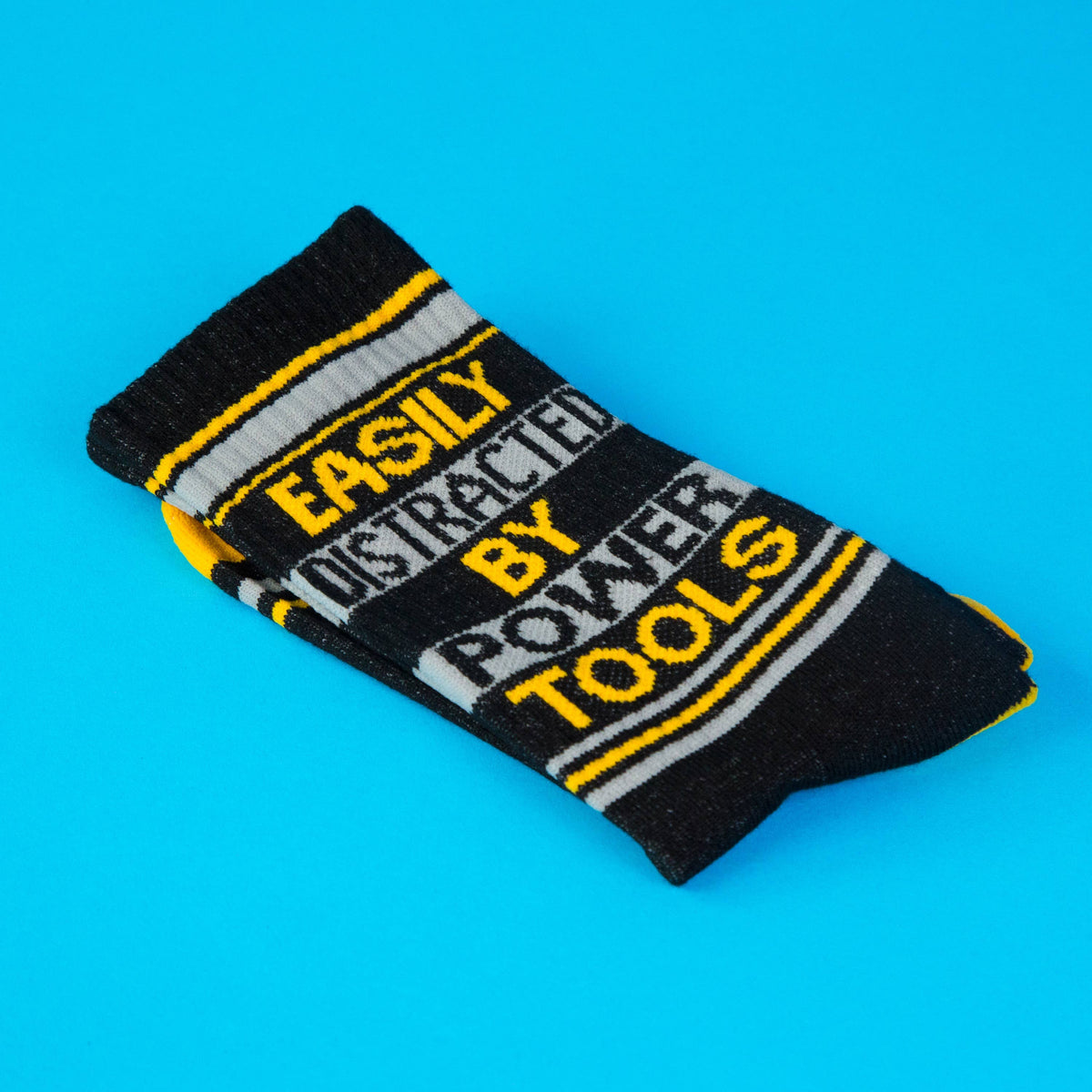 Easily Distracted By Power Tools Gym Crew Socks