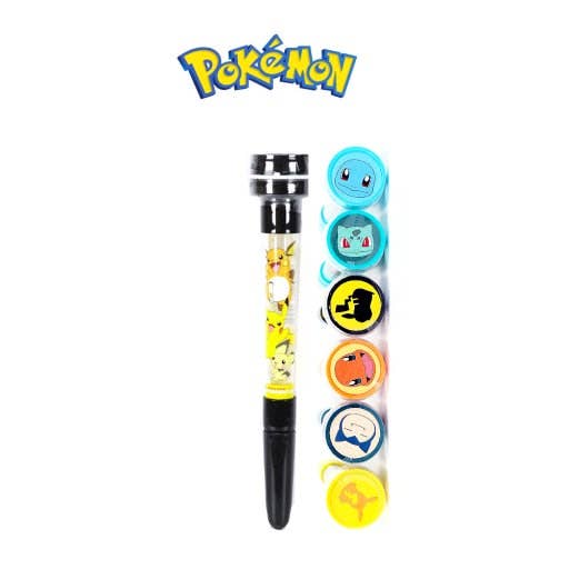 Pokemon Bubble Stamp + Ballpoint Pen + Bubble Wand