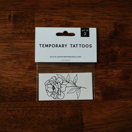 September Birth Flower - Peony Temporary Tattoos
