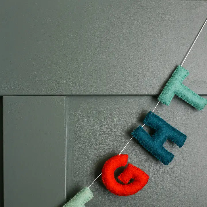 Colourful Christmas Garland | Merry & Bright Felt Décor
