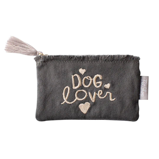 DOG LOVER CANVAS COIN POUCH