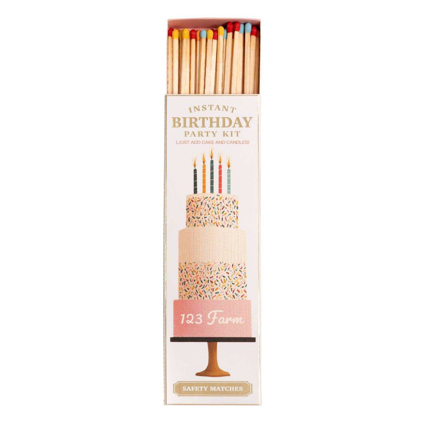 Birthday Party Matches - Assorted 40, Extra-Long (8")
