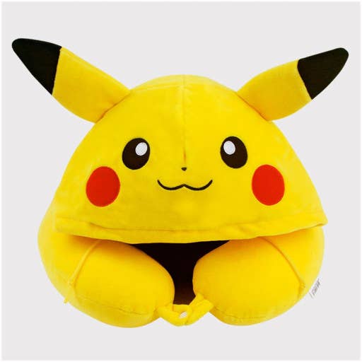 Poketmon Traveling, Daily Neck Pillow With Hoodie Cushion