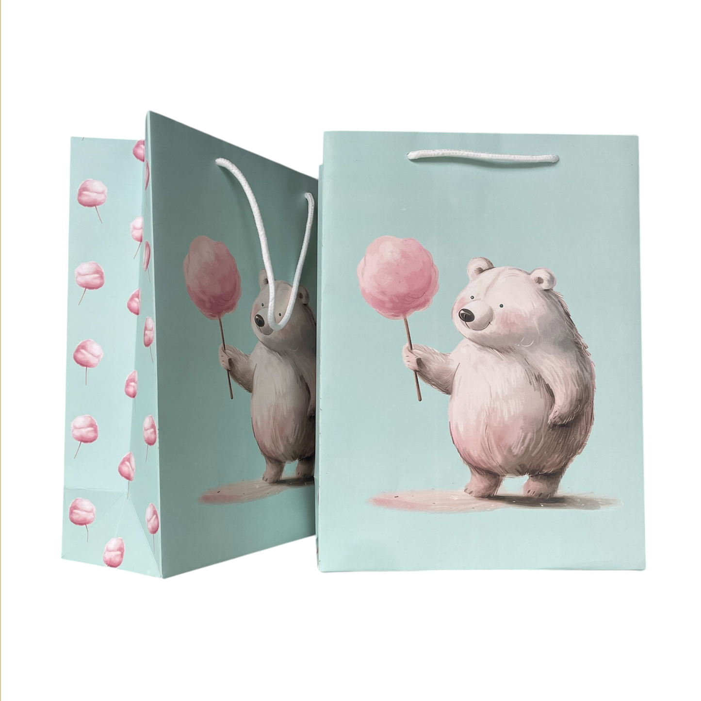 Cotton Candy Bear, 13" x 9.5" Birthday Gift Bag