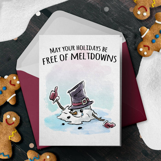 "Free of Meltdowns" - Funny Christmas Card for Moms Millenia