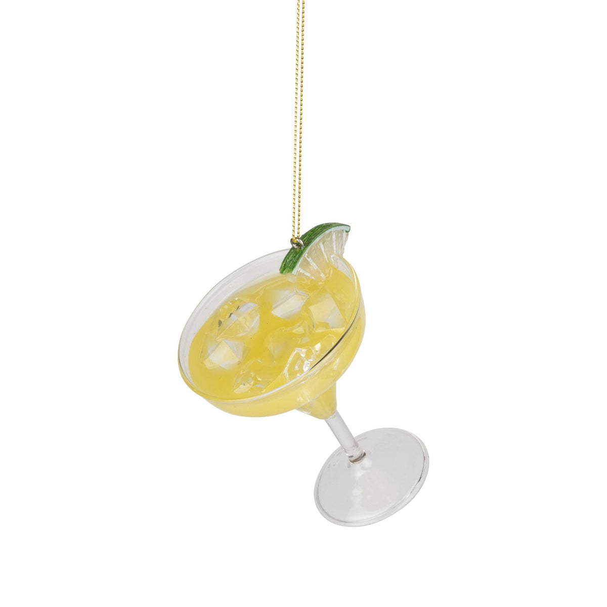 A17636:Glass marguerita ornament, 3 in