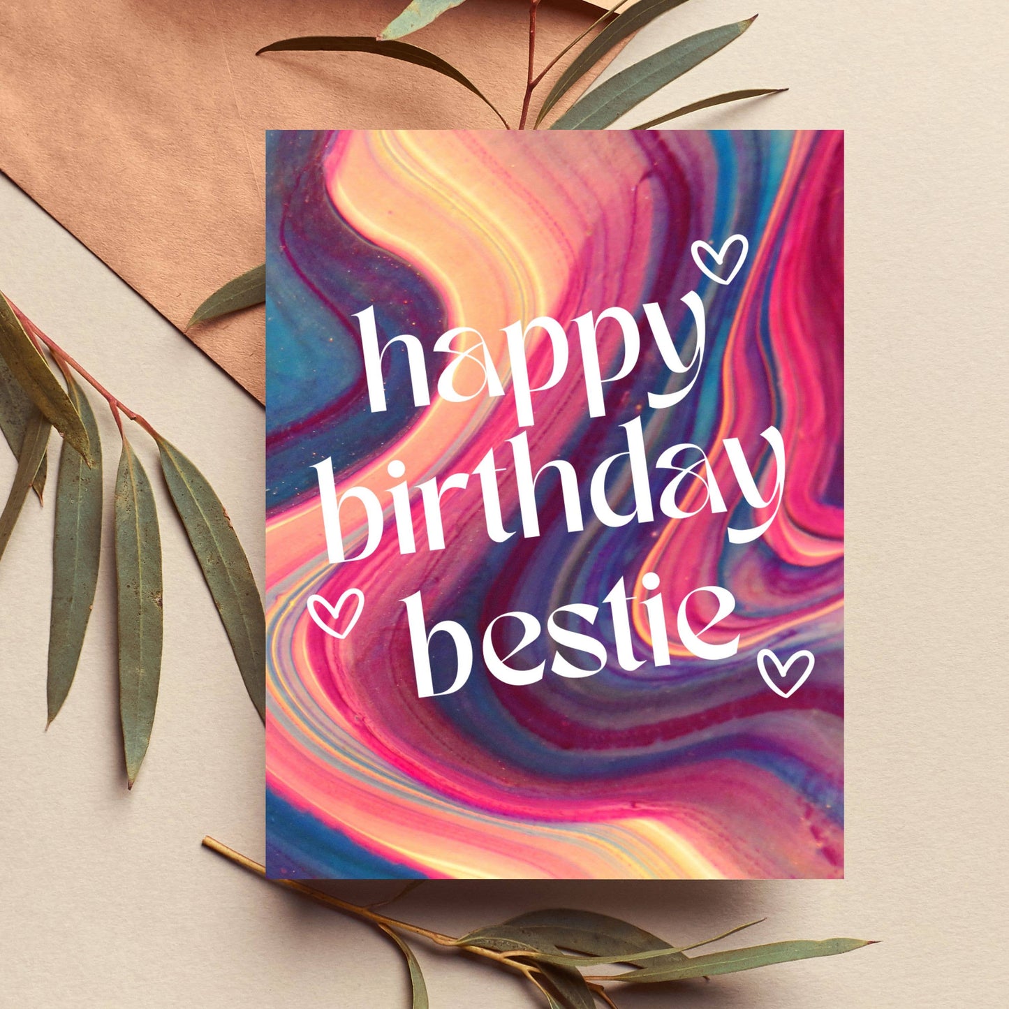 Happy Birthday Bestie Card for Best Friend Cute