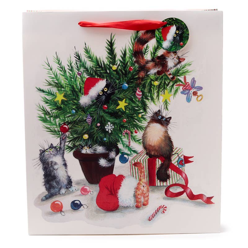 Kim Haskins Christmas Cats Gift Bag Extra Large