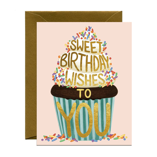 Giant Cupcake with Sprinkles Birthday Card *Foil Stamped*