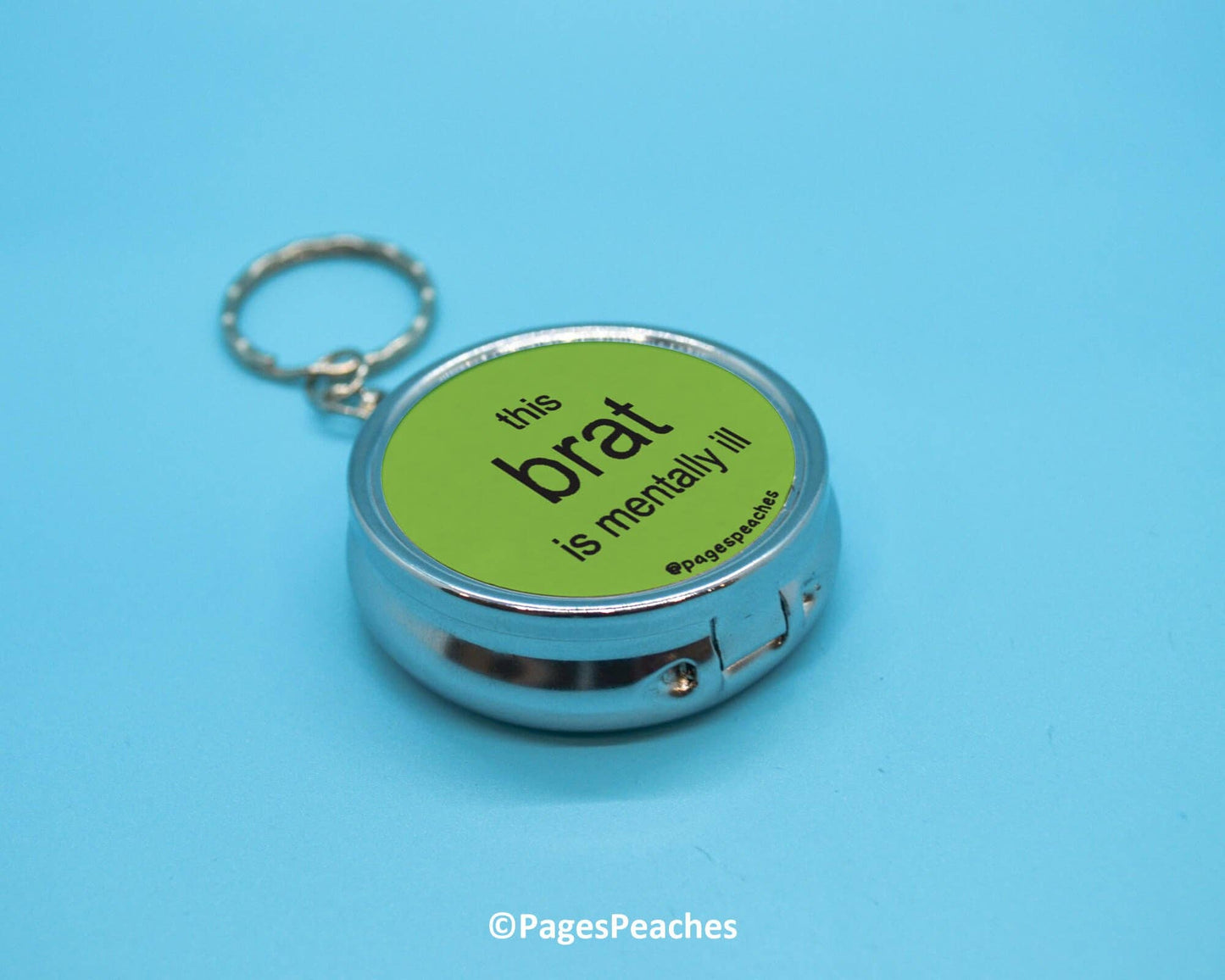 Brat Pill Case Keychain Travel Medication Organizer
