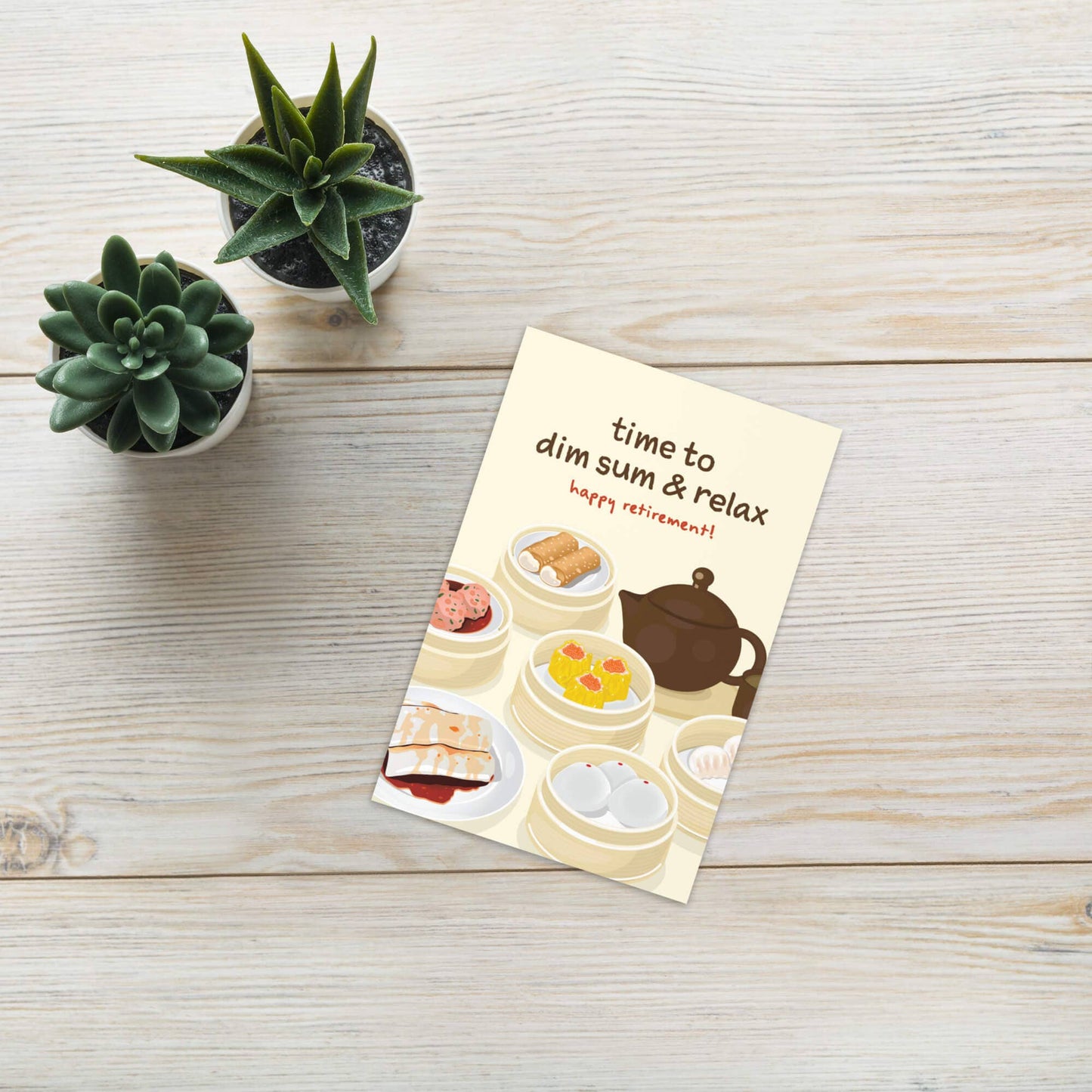 Dim Sum Funny Retirement Cards | Chinese Food Snacks Dessert Greetings
