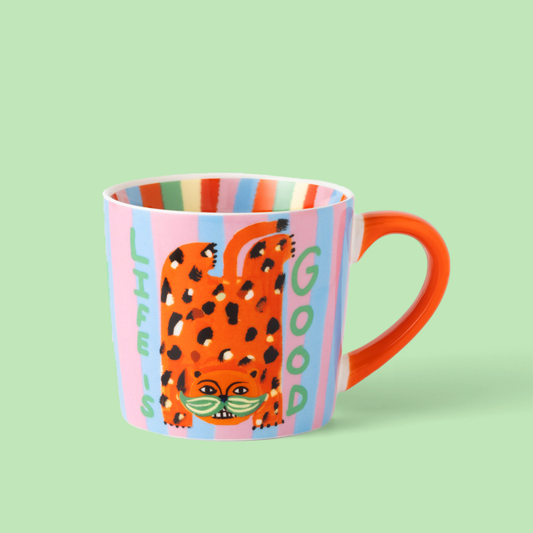 Life is Good Leopard Mug